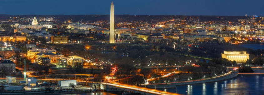 Washington DC skyline at night